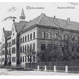 Ausschnitt Ansichtskarte Samsonschule um 1908