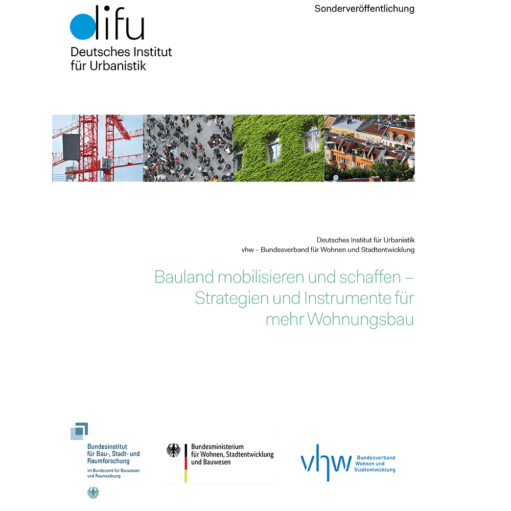 Cover Sonderveröffentlichung Baulandmobilisierung vom Deutschen Institut für Urbanistik